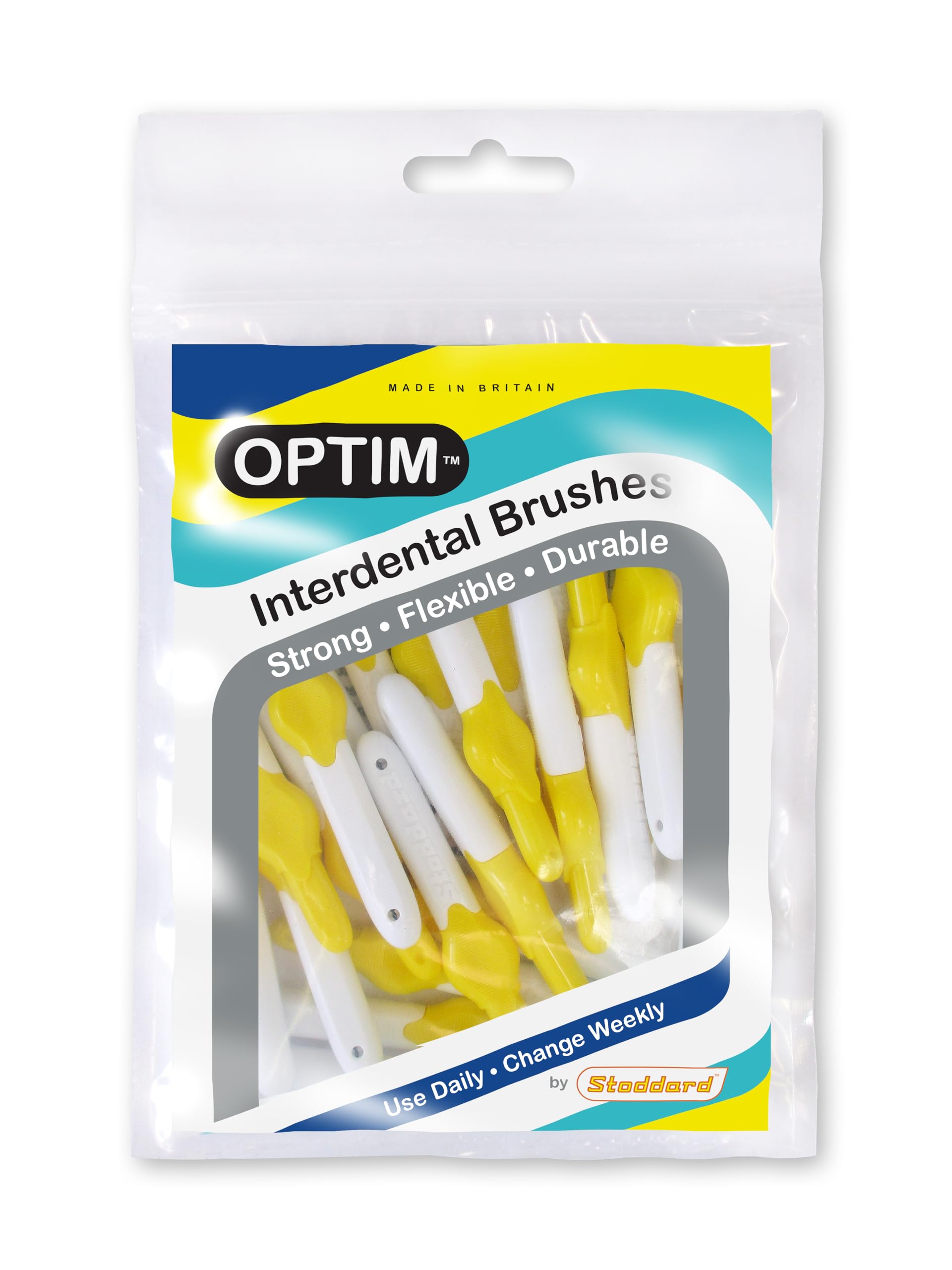 Stoddard OPTIM Interdental Brushes Pack of 25 Yellow 0.7 mm Size 4