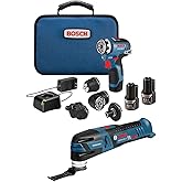BOSCH GXL12V-270B22 12V Max 2-Tool Combo Kit with Chameleon Drill/Driver Featuring 5-In-1 Flexiclick® System and Starlock® Os