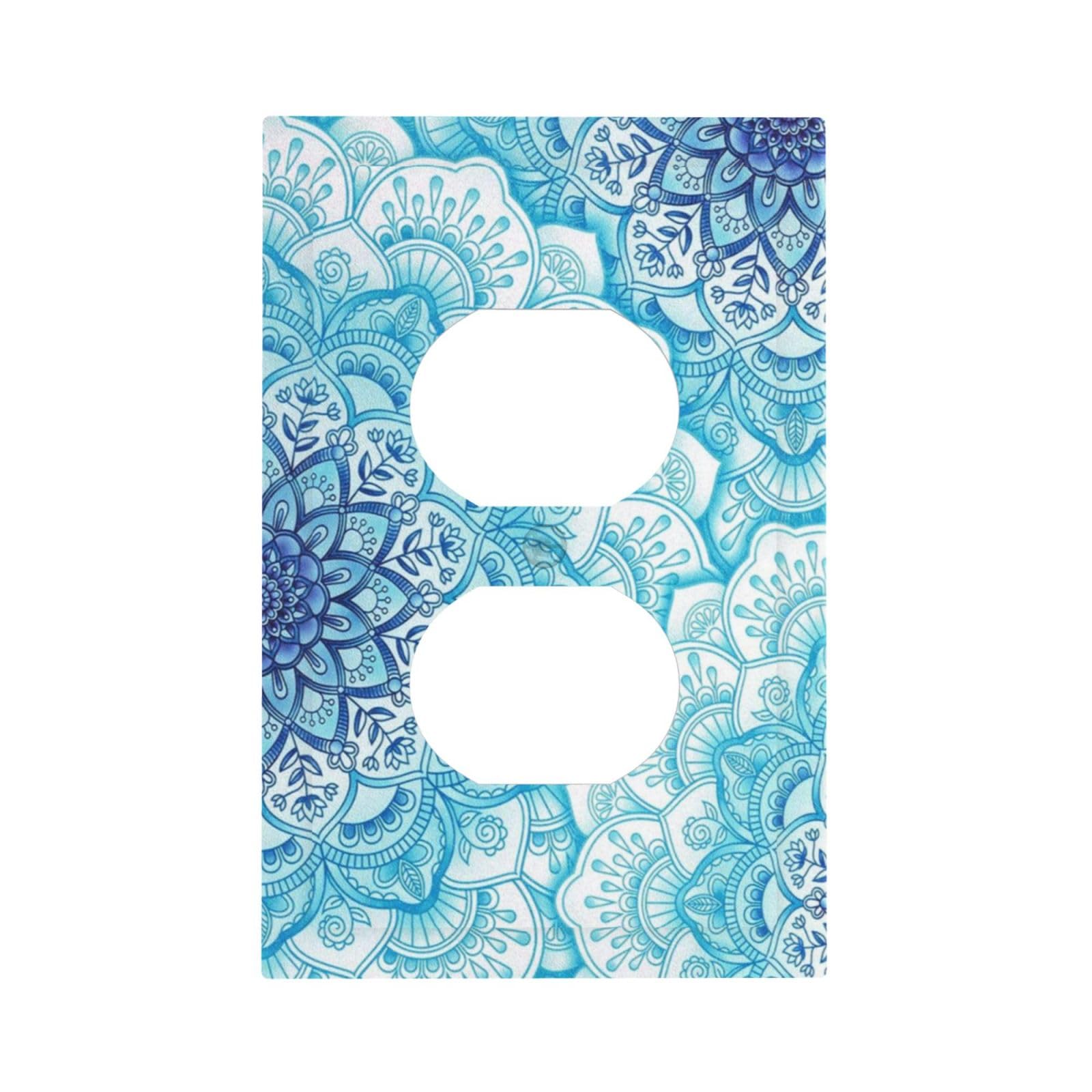 Tewujay Decorative Outlet Cover 1 Gang Blue Vintage