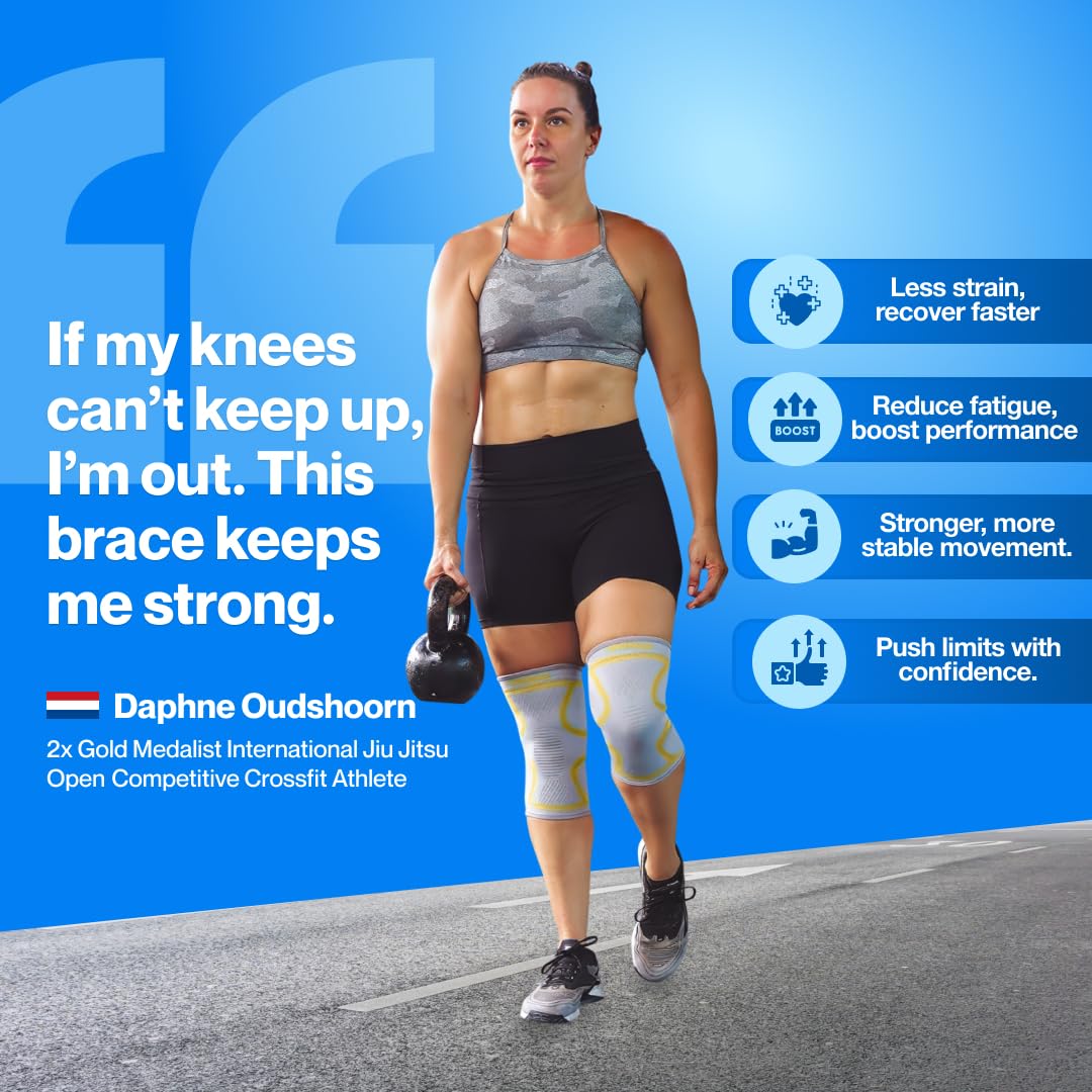 Modvel 2 Pack Knee Brace for Women & Men - Workout Knees Compression Sleeve for Knee Pain Relief Joint Support for ACL, Arthritis, Meniscus Tear Knees Brace for Sports, Rodilleras para Gym Fitness