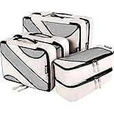 BAGAIL 6 Set Packing Cubes,Travel Luggage Packing Organizers(6Set Beige)