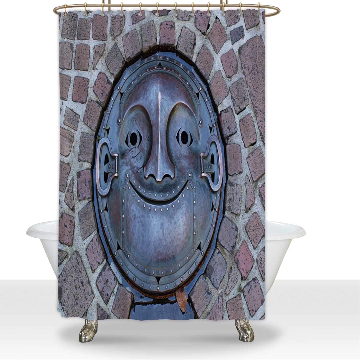 ALUONI Manhole Cover in Ghibli Museum Waterproof Shower Curtain Shower Curtain Liner,for Bathroom,60''W x 72''H