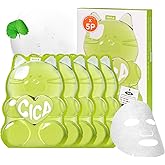 EDIT.B Waterfull Gummy Mask 5 Pcs, Hydrating Korean Daily Facial Sheet Mask for Sensitive Skin, Skin-Adhering Gummy Texture for Intense Moisture, Soothing, Calming Care, Korean Skin Care (CICA)