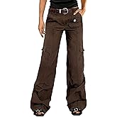 Flamingals Women Mid Rise Straight Leg Pants Solid Stitch Detail Flap Pocket Without Belt Casual Comfort