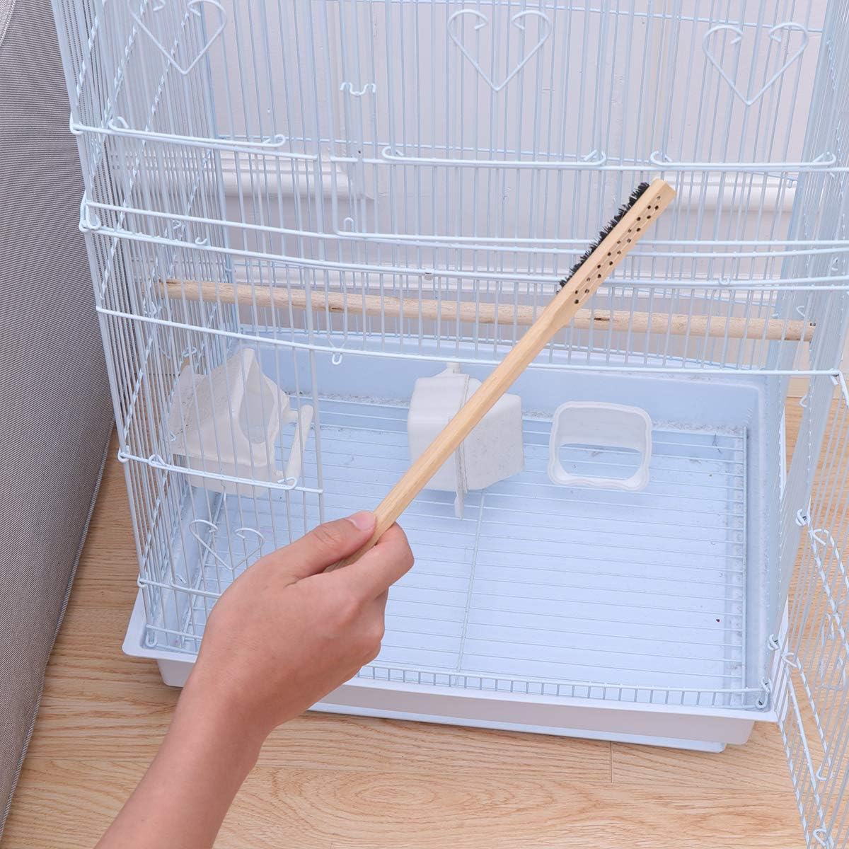 3Pcs Bird Cage Long Handle Brush Birds Cage Cleaning Tools Birdcage Accessories Random Color, Picture 1 - Image 5