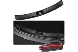 KMF Rear Bumper Protector for 2025 2026 Tesla Model Y Juniper Accessories, ABS Plastic Glossy Finish Anti-Scratch Trunk Bumper Guard Trunk Door Protector Car Cover for Model Y Juniper Easy Install
