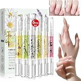 Saviland 6 Pcs Cuticle Oil Pen Floral Nail Oil Set 5ml Each