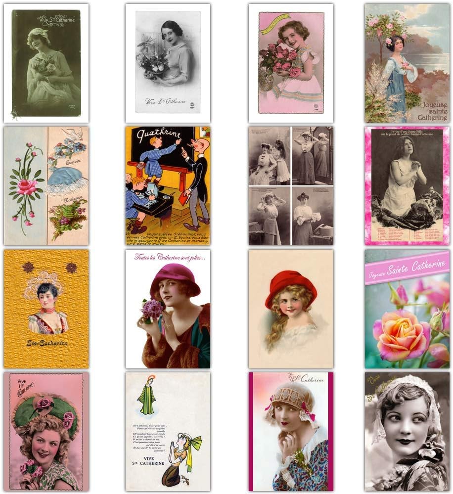 Karte Sainte Catherine Alte 16 Verschiedene Illustrationskarten Vintage Motiv Heilige Katharina Alte Verfugbar In 4 Formaten Carte Non Pliee 14 Cm X 19 5 Cm Amazon De Burobedarf Schreibwaren