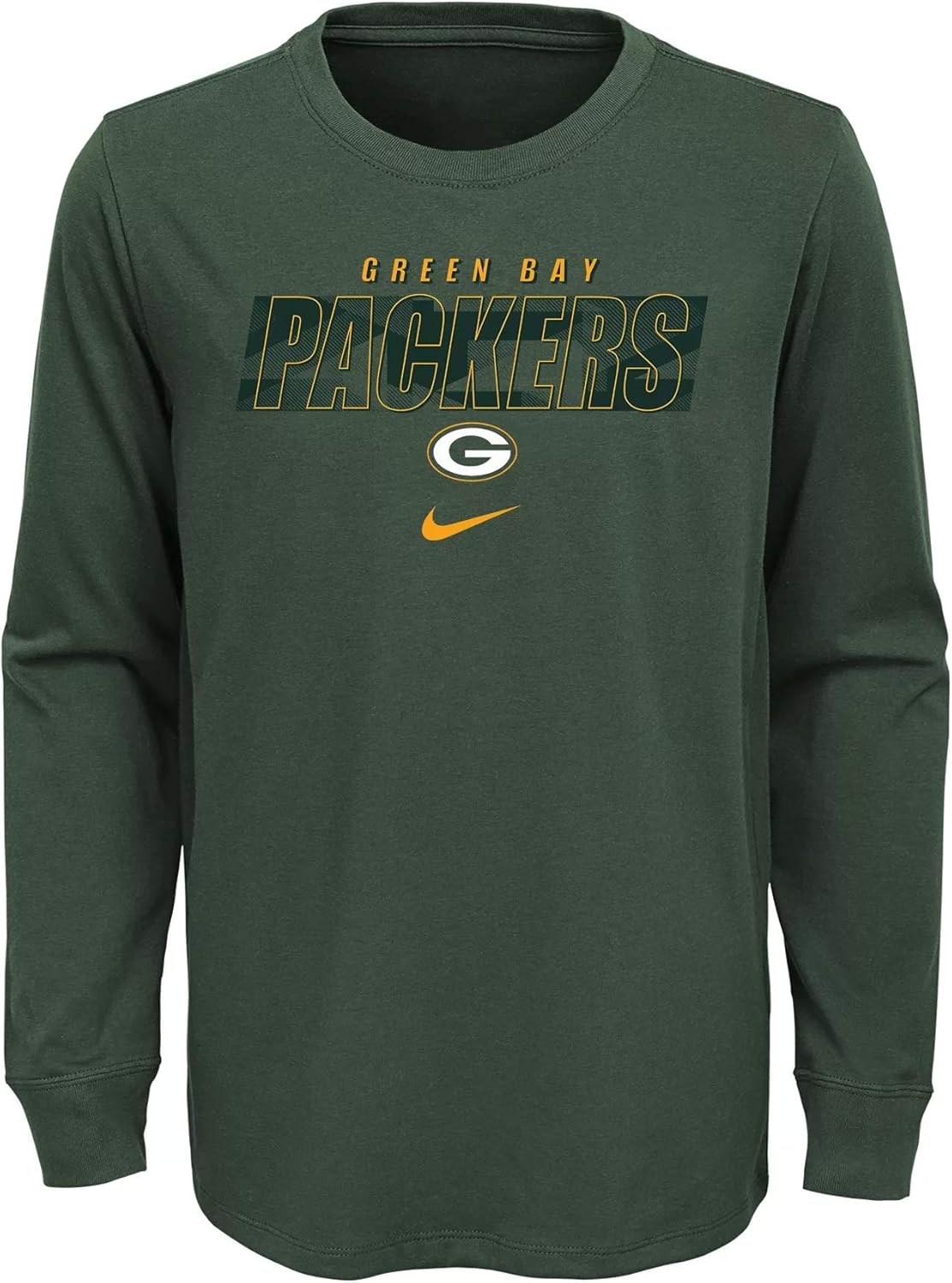 Nike Youth Green Bay Packers Green Cotton Long Sleeve T