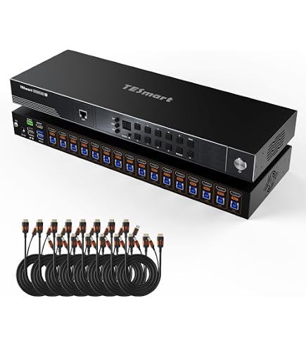 Amazon.com: TESmart USB3.0 HDMI KVM Switch 16 Port 4K@60Hz, EDID
