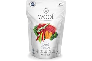 THE NEW ZEALAND NATURAL PET FOOD CO. The New Zealand Natural Pet Food Co WOOF Freeze Dried Dog Food - Beef Recipe, High Protein, Use as a Complete Diet, Dog Food Topper, Mixer, or as Dog Treats, All Life Stages, 9.9 oz
