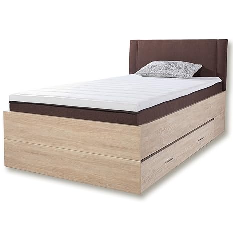 ROLLER Stauraumbett JUIST - H2 - Sonoma Eiche - 100x200 cm