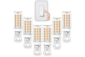 G9 LED Bulb Dimmable, 4W, 40W Halogen Equivalent, 3000K Warm White, AC 120V G9 Bi Pin Base Light Bulbs, 380LM, No Flicker, 36