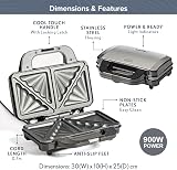 Quest 35630 Deep-Fill Sandwich Toastie Maker Non-Stick Easy Clean 2 Toasties view 2