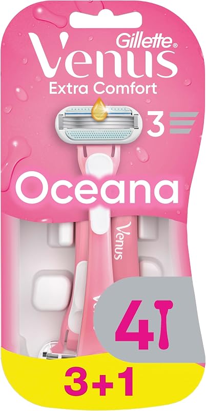 Extra Comfort Oceana Rasoio Da Donna Usa E Getta A 3 Lame, Confezione Da 4