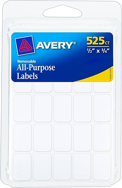 Avery Removable Labels Rectangular 0 5 X 0 75 Inches White Pack Of 525 6737