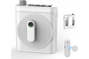 VEVARUN 15W Wireless Voice Amplifier with 2 Magnetic Lavalier Mics & Noise Reduction - Bluetooth 5.3 PA System for Teachers, Tour Guide, Yoga - 15H Rechargeable Battery, Waist-Mount Design (White)