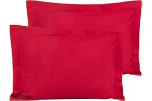 FLXXIE Microfiber Standard Pillow Shams Set of 2, Fade, Wrinkle and Shrinkage Resistant Soft Pillow Covers with Envelope Closure Euro Sham Covers (Red, 20x26 Inches)