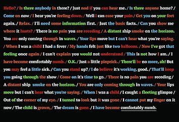 Comfortably Numb Lyrics Typography Wall Poster Amazon In Home