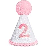 Dokuna Sprinkle 2nd Birthday Hat Decorations, Two Sweet 2nd Birthday Outfit for Girls, Bow Cake Smash for 2 Years Girl