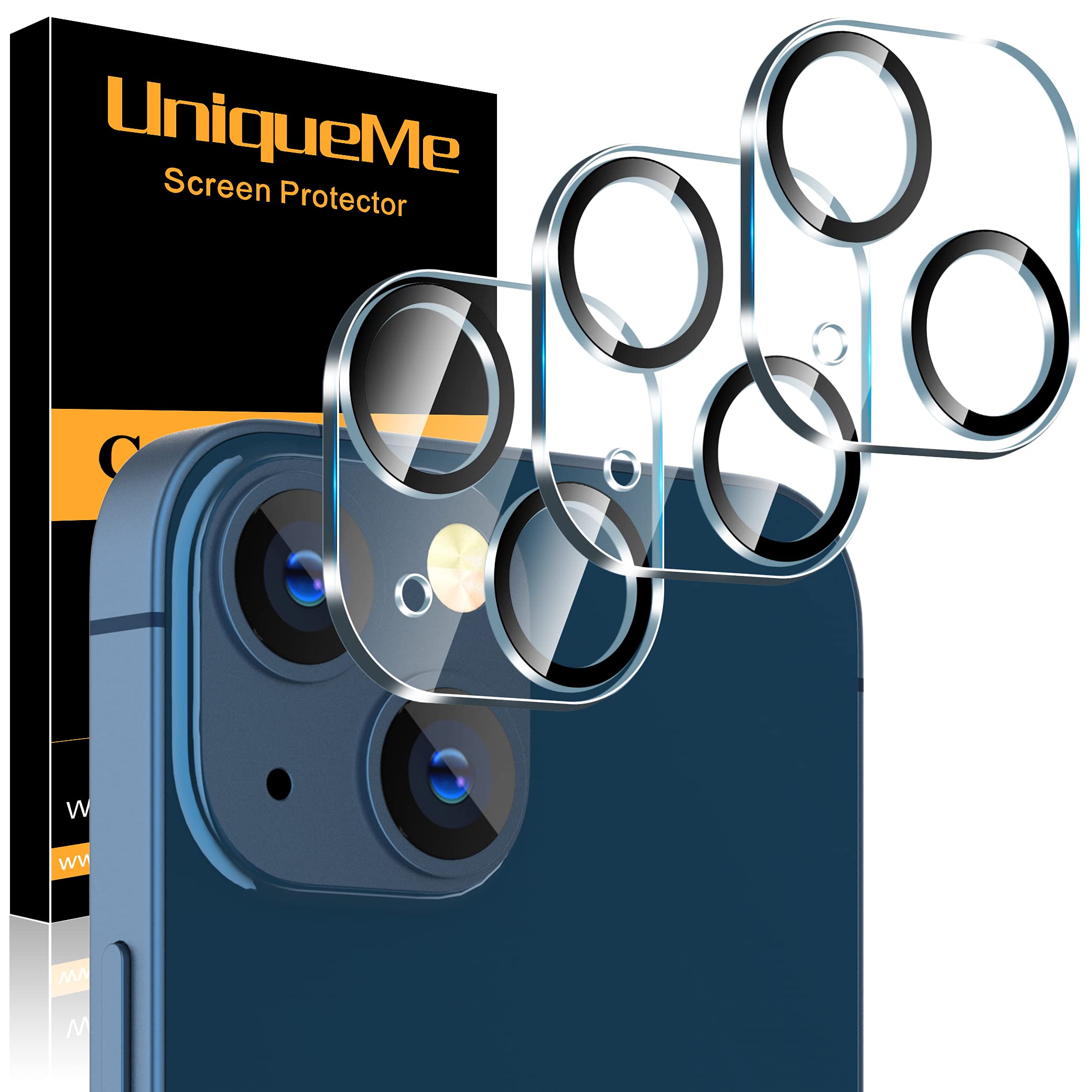 UniqueMe for iPhone 13 6.1"/13 Mini 5.4" Camera Lens Protector-Black Circle