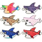 SiegYma 30Pcs Shark Charm, Double Ring Enamel Connector Shark Charms for DIY Jewelry Making, Keychain Plush Beads for Necklace Bracelet Gift for Women Men