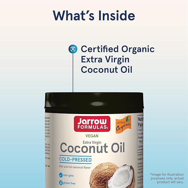 JARROW FORMULAS 100% ORGANIC COCONUT OIL, SUPPORTS CARDIOVASCULAR HEALTH, EXTRA VIRGIN, 16 OUNCE