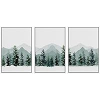 SIGNWIN 3 Piece Framed Canvas Wall Art Abstract Mountain Canvas Prints Home Artwork Decoration for Living Room,Bedroom - 16