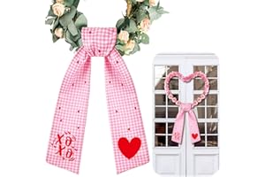 VitalCozy Valentine Wreath Sash for Front Door Wreath Satin Sash for Embroidery Monogram Garland Ribbon Accessories Xmas Party Yard Doorway Indoor Outdoor Wall