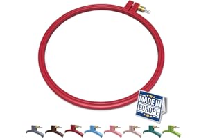 Maker Susan Plastic Embroidery Hoop, Hello Series Cross Stitch Hoops for Beginners, Punch Needle Hoop, Embroidery Frames for Sewing, Needlework, Embroidery Projects (Red, Medium 7.5" (19 cm))