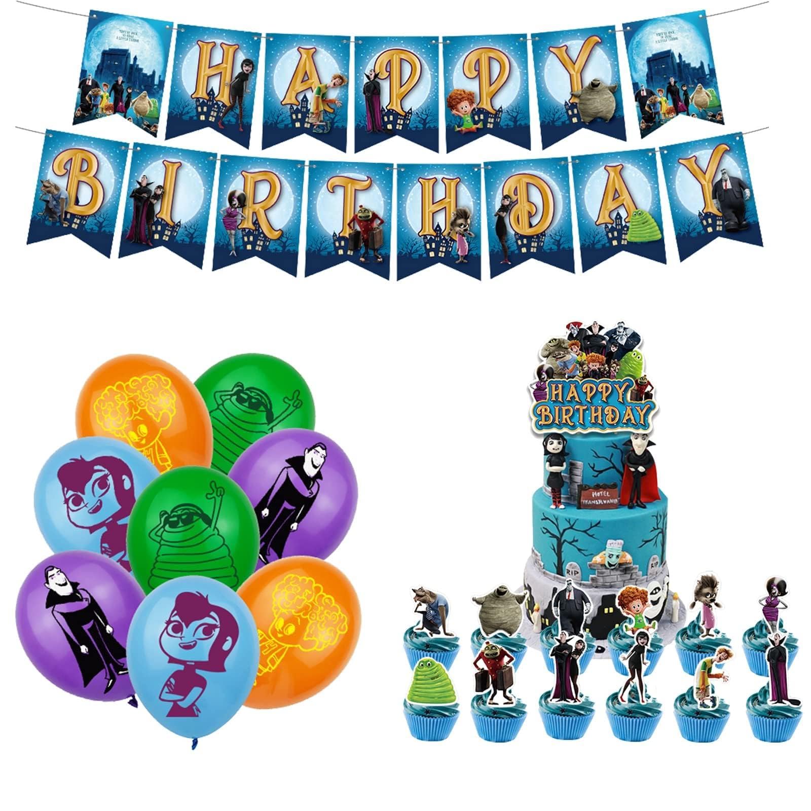 Birthday Balloons Decorations Happy Birthday Banner Cake Topper for Birthday Party Decorations