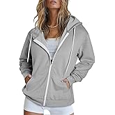 Dokotoo Women's Full Zip Up Hoodie Long Sleeve Hooded Sweatshirts Pockets Jacket Coat for Women