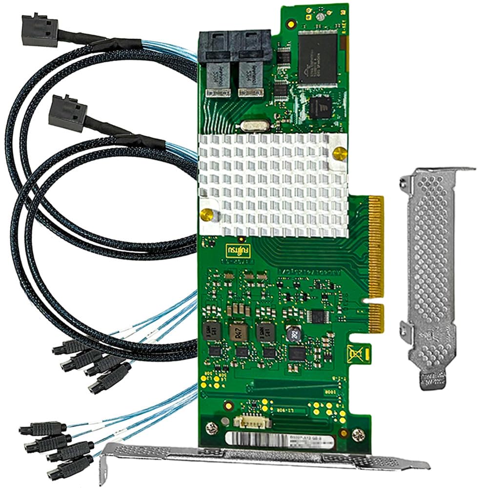 Photo 1 of SAS HBA Card Compatible with LSI 9211 & 9300-8i IT Mode PCIe SATA Expansion Card, SAS Expander Support, 8-Port 12Gbs PCIe 3.0, HBA Controller with 2X SFF-8643 to 4X SATA Cables for NAS TrueNAS unRAID