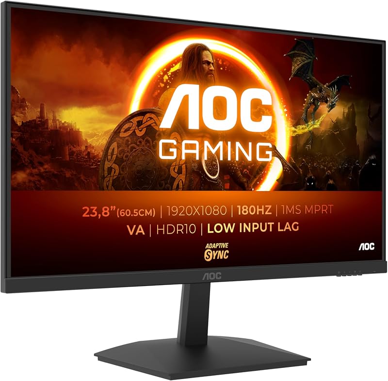 AOC 24G15N 23.8 inch FHD Gaming Monitor 180Hz VA 1ms MPRT Adaptive Sync HDR10