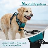 rabbitgoo Large Dog Harness No Pull Adjustable Reflective Padded Vest Dark Green view 6