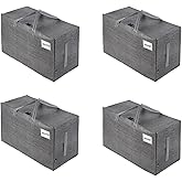 VENO 4 Pack Extra Large Heavy Duty Moving Bags with Wide Opening & Reinforced Handles, Reusable Storage Tote Bags with Strong Zippers for Clothes, College Dorm Essentials & Moving Supplies