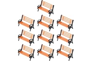 HO Scale 1:87 Model Train Benches Set of 10, Plastic Miniature Chairs and Settees for TT Scale Street or Station Platform Sce