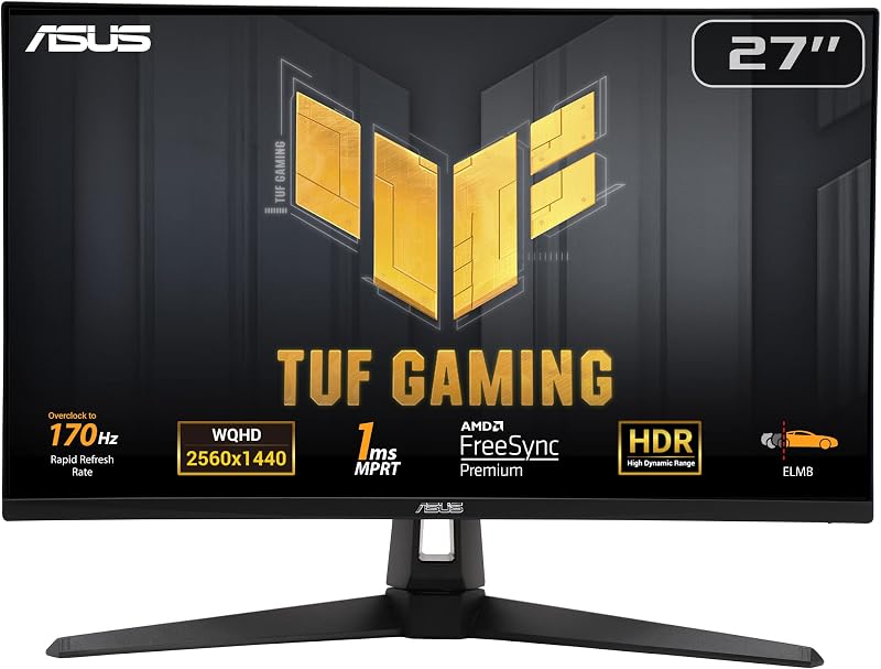 ASUS TUF Gaming VG27AQA1A 27 Inch WQHD 170Hz ELMB HDR FreeSync Premium