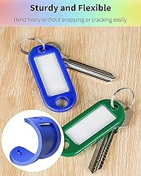 Uniclife 2 Inch Colorful Key Tags Soft Plastic Key