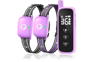 Heaflex Dog Shock Collar with Remote Control - Rechargeable Training Collar for Dogs, Beep/Vibration/Shock, Security Lock, 2600FT Range IP68 Waterproof Electric Collar for 10-120lbs All Breeds, Purple