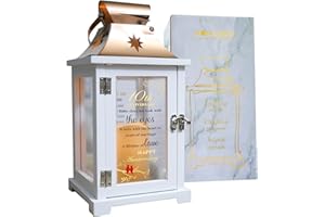 HOMAZING 10th Wedding Anniversary Lantern, Best 10th Anniversary Wedding Gifts for Couple Wife Parents Husband Tin 10 Years of Marriage Gifts for Couple, Woemen, Wife, Her
