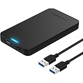 SABRENT 2.5 Inch SATA to USB 3.0 Tool Free External Hard Drive Enclosure [Optimized for SSD, Support UASP SATA III] Black (EC