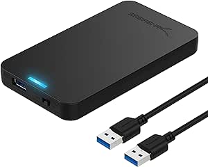 Sabrent Caja de Disco Duro Externo sin Herramientas SATA a USB 3.0 de 2.5 Pulgadas [Optimizado para SSD, Soporte UASP SATA III] Negro (EC-UASP)