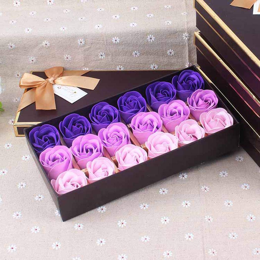 fnemo 18-Roses Soap Flower Gift Box Creative Romantic Valentine\'s Day Wreaths & Garlands