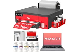 PLK A4 DTF Printer with XP600 Printhead, Sheet and Roll Feeder,Built-in Film Cutter,Upgrade L8058 DTF Printer Machine with Wh