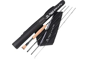 Maxcatch -Black Star- Fly Fishing Rod: IM10 Carbon Fiber, Pacbay Minima Guide, Anodized Reel Seat, 4-Piece, 4/5/6/7/8 wt