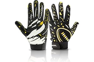 ATERCEL Youth Football Gloves Kids Sticky Receiver Gloves Grip Football Glove for Boys Girls
