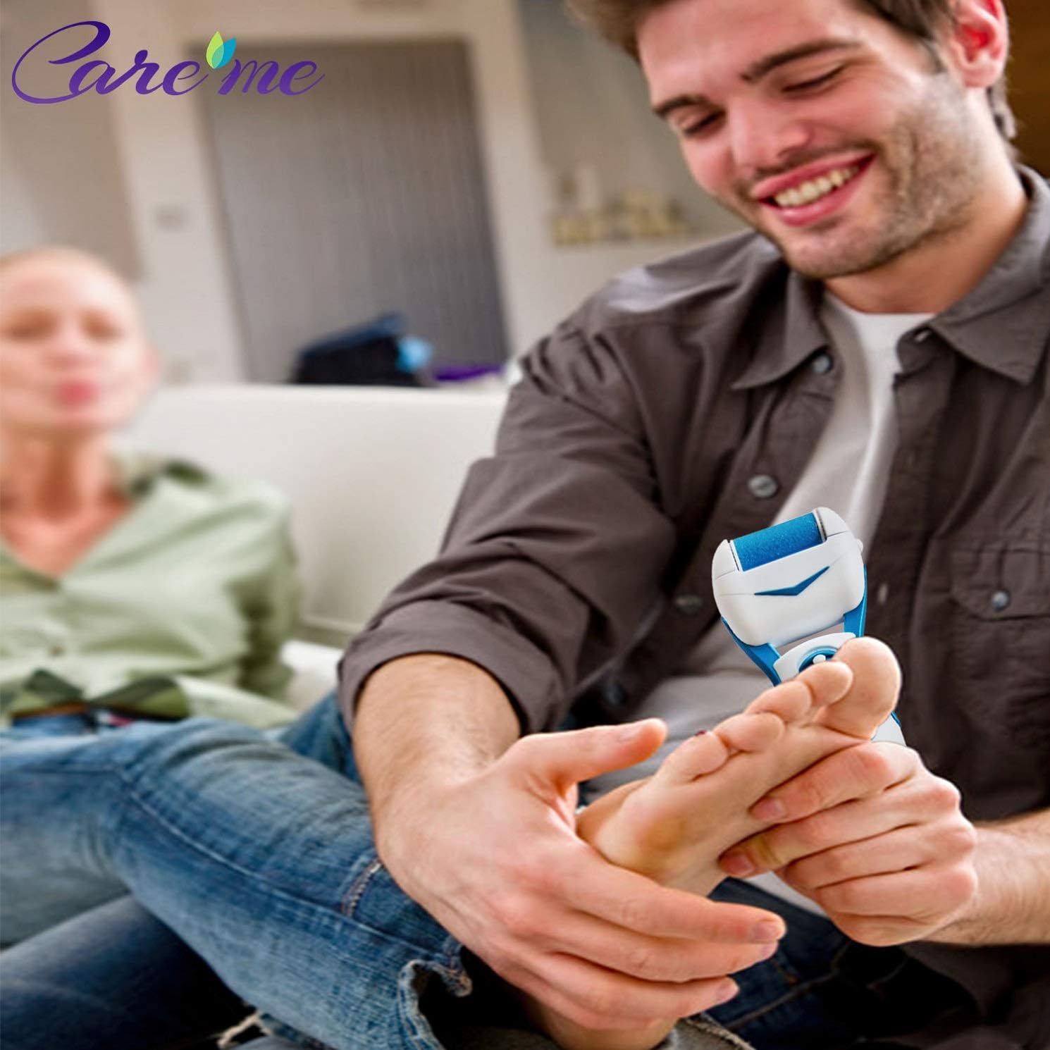 Care me Powerful Electric Foot Callus Remover Rechargeable-Top Rated Electronic Foot File Removes Dry, Dead, Hard, Cracked Skin & Calluses- Best Foot Care Pedicure Tool for Soft Smooth Feet: Health & Personal Care