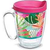 Tervis Tropical Hibiscus Photo Made in USA Double Walled Insulated Tumbler Travel Cup Keeps Drinks Cold & Hot, 16oz Mug with Handle, Clear