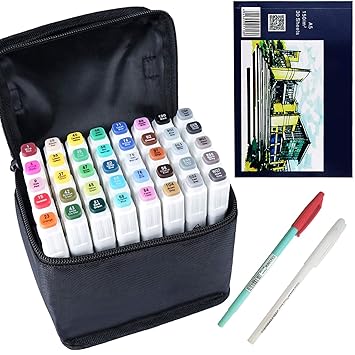 Marker Stifte Grafitti 40 Farbige Twin Tip Textmarker für Studenten Manga Kunstler Sketch für Sketch Marker Pens Set Mit Aufb